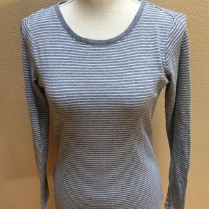 EDDIE BAUER Gray Striped Top, Sz S
